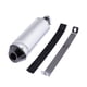 thumbnail image 1 of Silenciador de escape de aluminio anodizado universal para motocicleta de 28 mm, plateado, 1 of 3