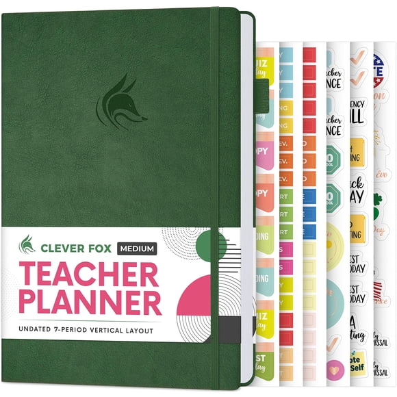 Planificador Clever Fox A5 Verde Oscuro para Escuela y Educación en Casa