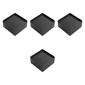 Magideal - 4 Piezas Elevadores De Muebles Extensores De Piernas De Muebles Elevadores Almohadillas Antideslizantes Portátiles Bloques De Elevación Para Sofá , Negro 4Cm
