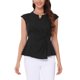 thumbnail image 1 of INSPIRE CHIC Camisetas con Giro para Mujeres Cuello Entallado Manga Corta Casual Camisas de Trabajo L Negro, 1 of 6