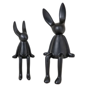 Bothyi - 2 Estatuas Decorativas De Conejo Sentado De Cerámica Para Estante, Adorno Para Sala De Estar