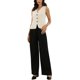 thumbnail image 2 of INSPIRE CHIC Chaleco a Rayas para Mujer Cuello en V Abotonado Sin Mangas Casual Talla XL Beige, 2 of 6