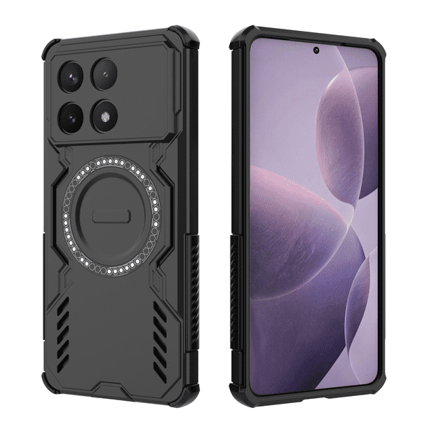 Funda FOXDOCK para Xiaomi Poco F6 Pro , magnética, resistente a golpes, con soporte, unisex, carga inalámbrica