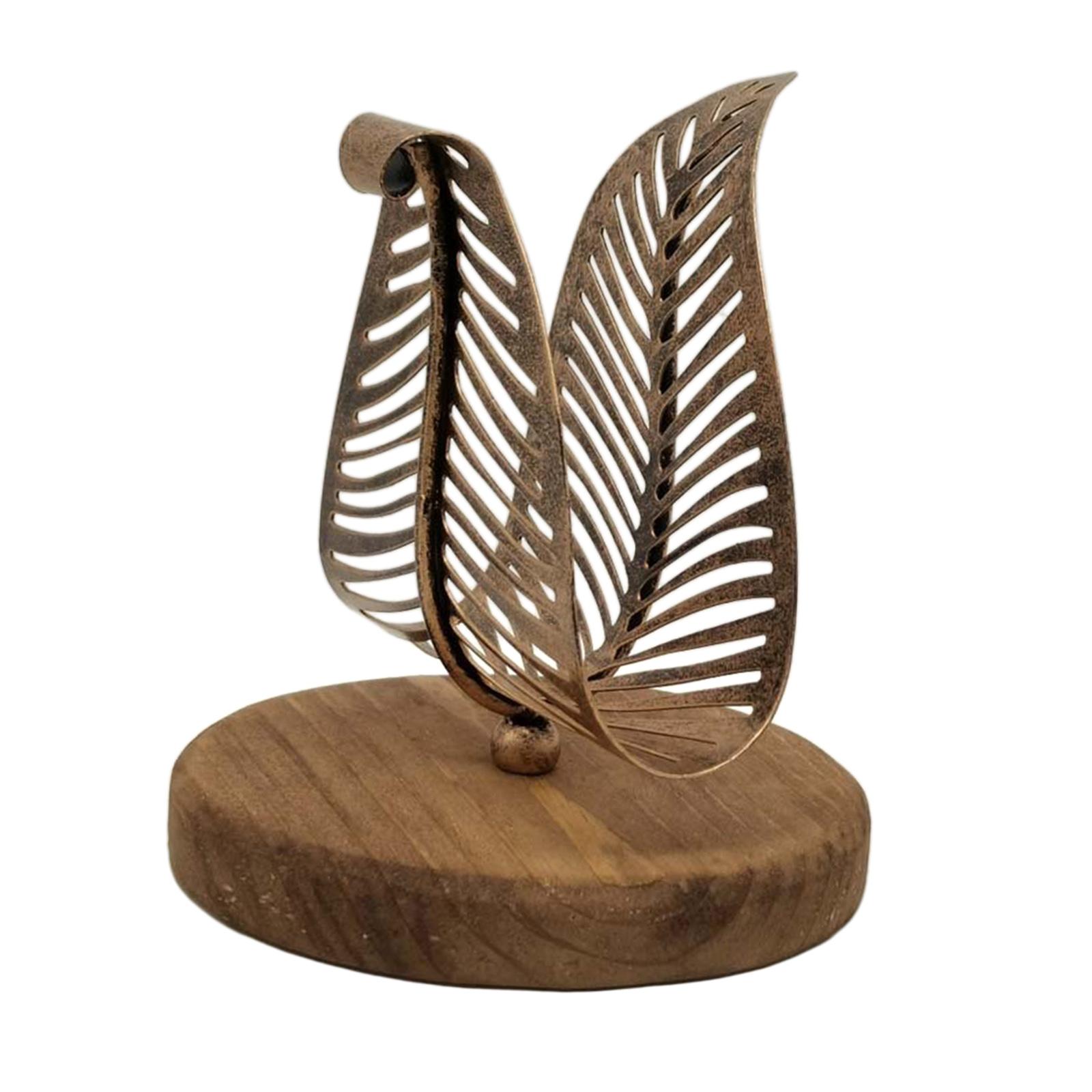 Magideal - Servilletero Con De Hojas Para Mesas, Almacenamiento De Servilletas De Metal Para Cocina, Elegante Dispensador De Toallas De Papel, Oro