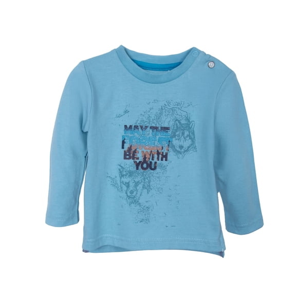 Polera Bebé Niño Manga Larga Estampado Forest- Celeste