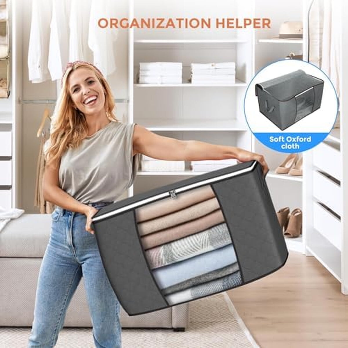 Bolsa Almacenaje Budding Joy 90l Plegable 6 Unidades Gris