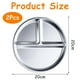 thumbnail image 5 of Plato de acero inoxidable para niños pequeños con ventosa, platos divididos de 23 cm con fundas de silicona extraíbles, juego de 2 platos irrompibles para refrigerios de bebé, 5 of 5
