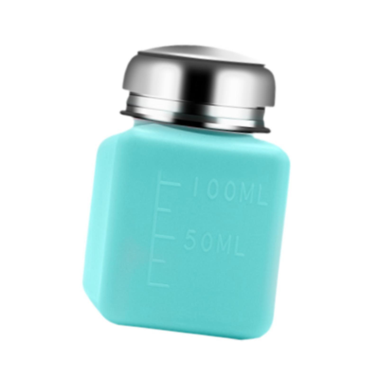 Ioensy - Botella Dispensadora Con Bomba Para Desmaquillante, Portátil, Herramienta De Limpieza, A Prueba De Fugas, Vacía, Azul, 100 Ml