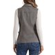 thumbnail image 3 of INSPIRE CHIC Chaleco de Utilidad sin Mangas de Mujer de Imitación de Gamuza con Botones, Chaqueta de Carga con Bolsillos y Cuello Abatible Gris Oscuro M, 3 of 6
