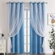 thumbnail image 1 of suxuMhao Cortinas de Estrellas Huecas con Gasa, 2 Piezas 52x72in, Cortinas para Sala/dormitorio, Cortina Transparente Perforada Opaca, Azul + Blanco, Poliéster y Encaje, 1 of 5