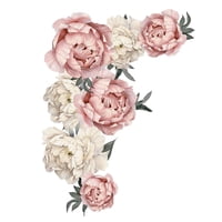 Bothyi - Etiqueta Engomada De La Pared De Las Flores De La Rosa De La Peonía Para Las Decoraciones De La Habitación Del Cuarto De Niños Del Dormitorio Rosa
