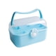 thumbnail image 3 of Caja de costura portátil, contenedor de almacenamiento multiusos con asa, organizador de manualidades con cerradura para suministros de arte, pendient Azul, 3 of 5