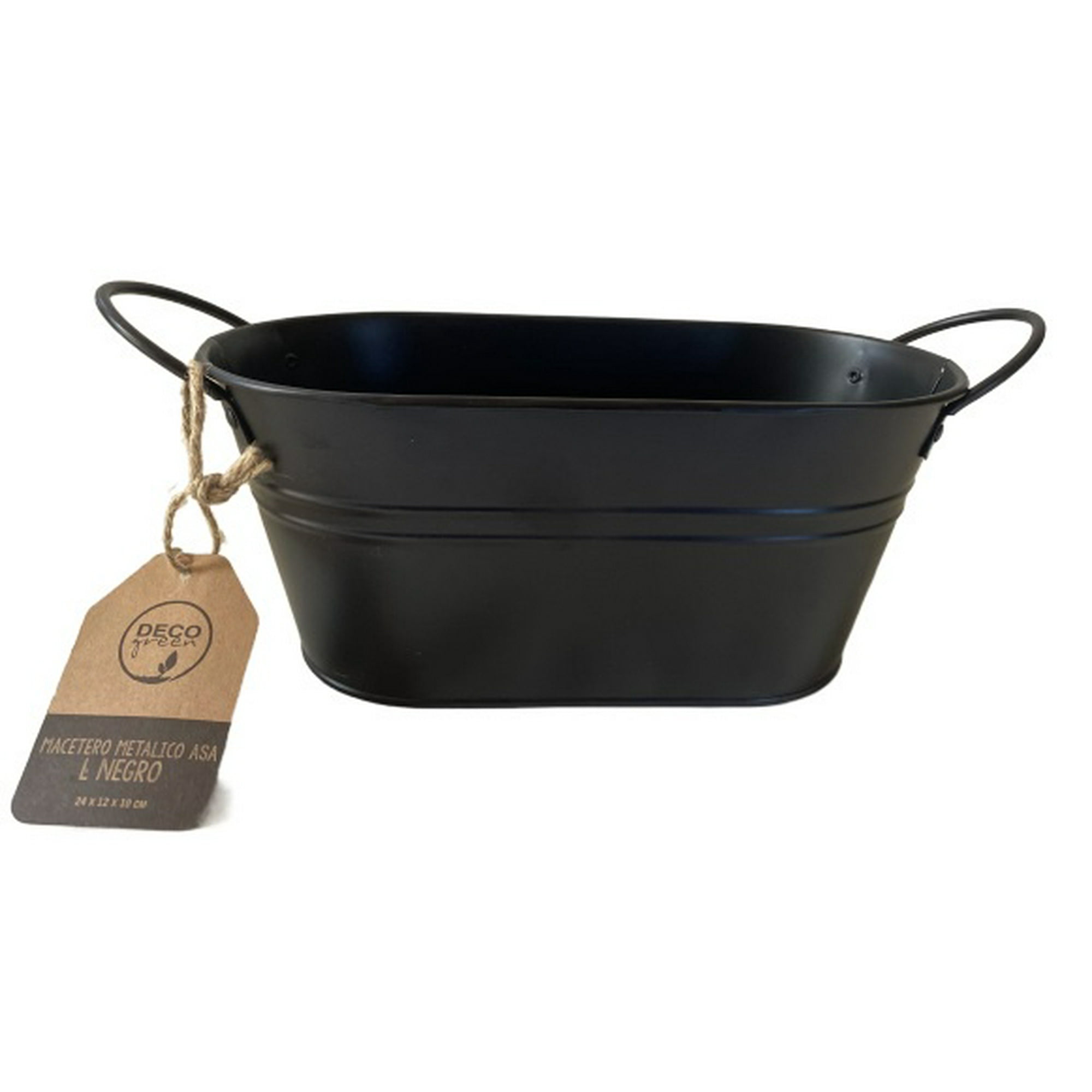 Decogreen - Macetero Metalico Asa L Negro