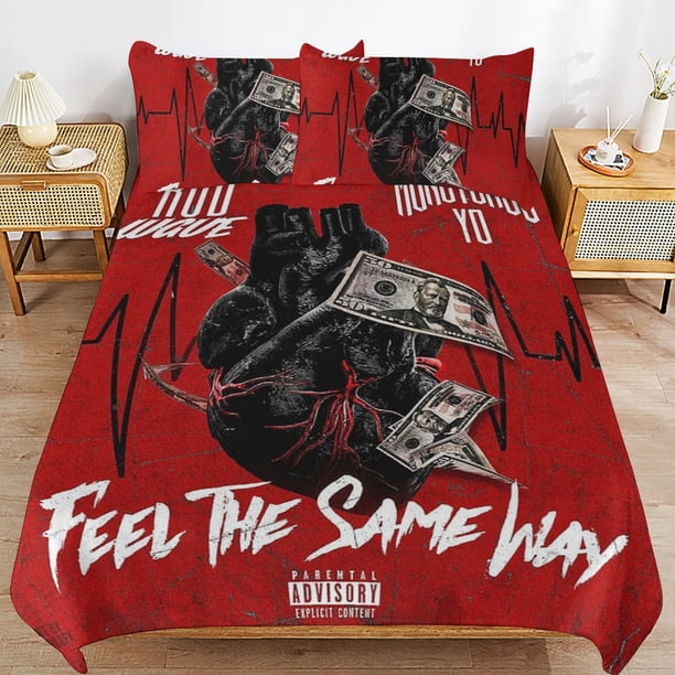 Rod Wave Bedding Set Duvet Cover Comfortable and Lightweight Cartoon Bedding 3 Piece Bed Set