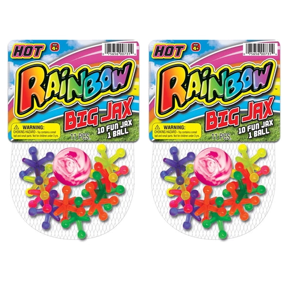 Juego de juguetes JA-RU Rainbow Big Jax, paquete de 2, plástico neón
