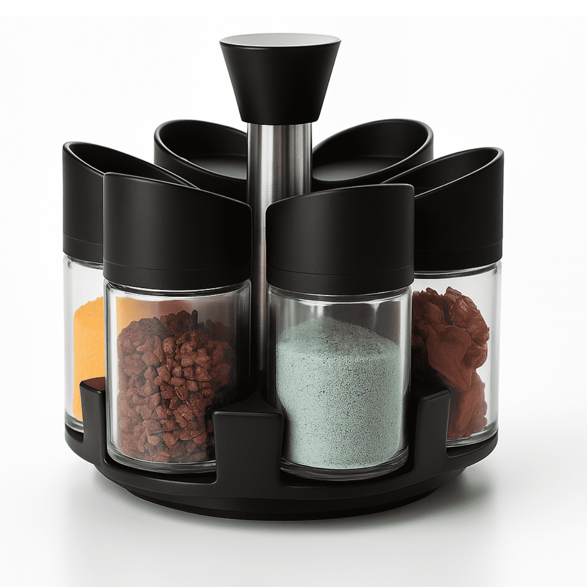 Genérico - Especiero Condimentero De Especias 6 Frascos Giratorio