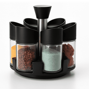Genérico - Especiero Condimentero De Especias 6 Frascos Giratorio