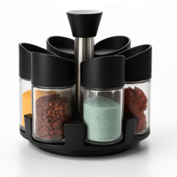 Genérico - Especiero Condimentero De Especias 6 Frascos Giratorio