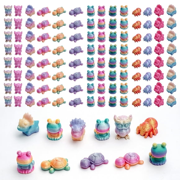 Animales en miniatura pkaoakyo, 150 unidades, impresos en 3D, 2 cm con degradado