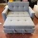 thumbnail image 4 of Sofá Cama Supreme Plaza y Media Lino Gris Claro con Puffs y Respaldo Reclinable, 4 of 4