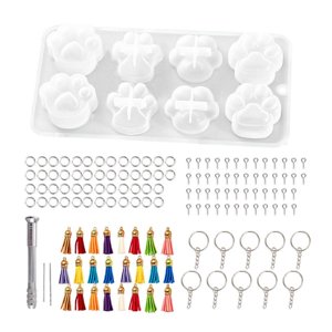 Magideal - De Silicona Para Llavero Con Estampado De Huellas, Antiadherentes, Fáciles De Limpiar, Decorativos, Duraderos, Ligeros, Colgantes, Para , Con Borla