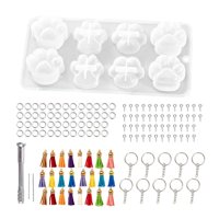 Magideal - De Silicona Para Llavero Con Estampado De Huellas, Antiadherentes, Fáciles De Limpiar, Decorativos, Duraderos, Ligeros, Colgantes, Para , Con Borla