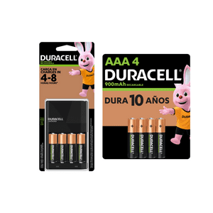 Cargador Duracell Aa/ Aaa + 8 Pilas Recargables(4Aa + 4Aaa)