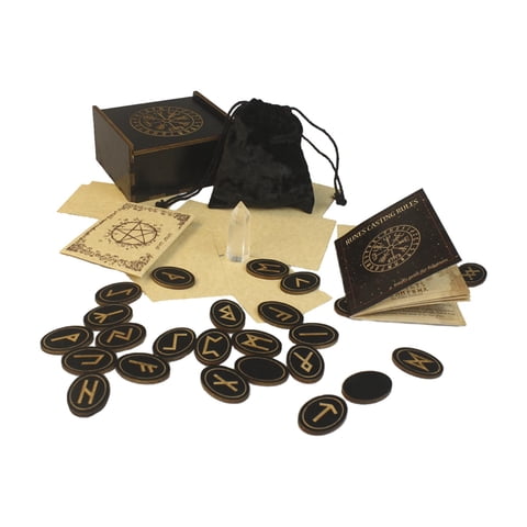 Magideal - Juego De Runas De Madera, 25 Piezas, Regalo De Bruja, Suministros De Bruja, Herramientas Adivinatorias