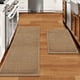 thumbnail image 1 of Juego de alfombras de cocina Eqivei, antideslizantes, lavables, 2 unidades, color marrón, 1 of 6