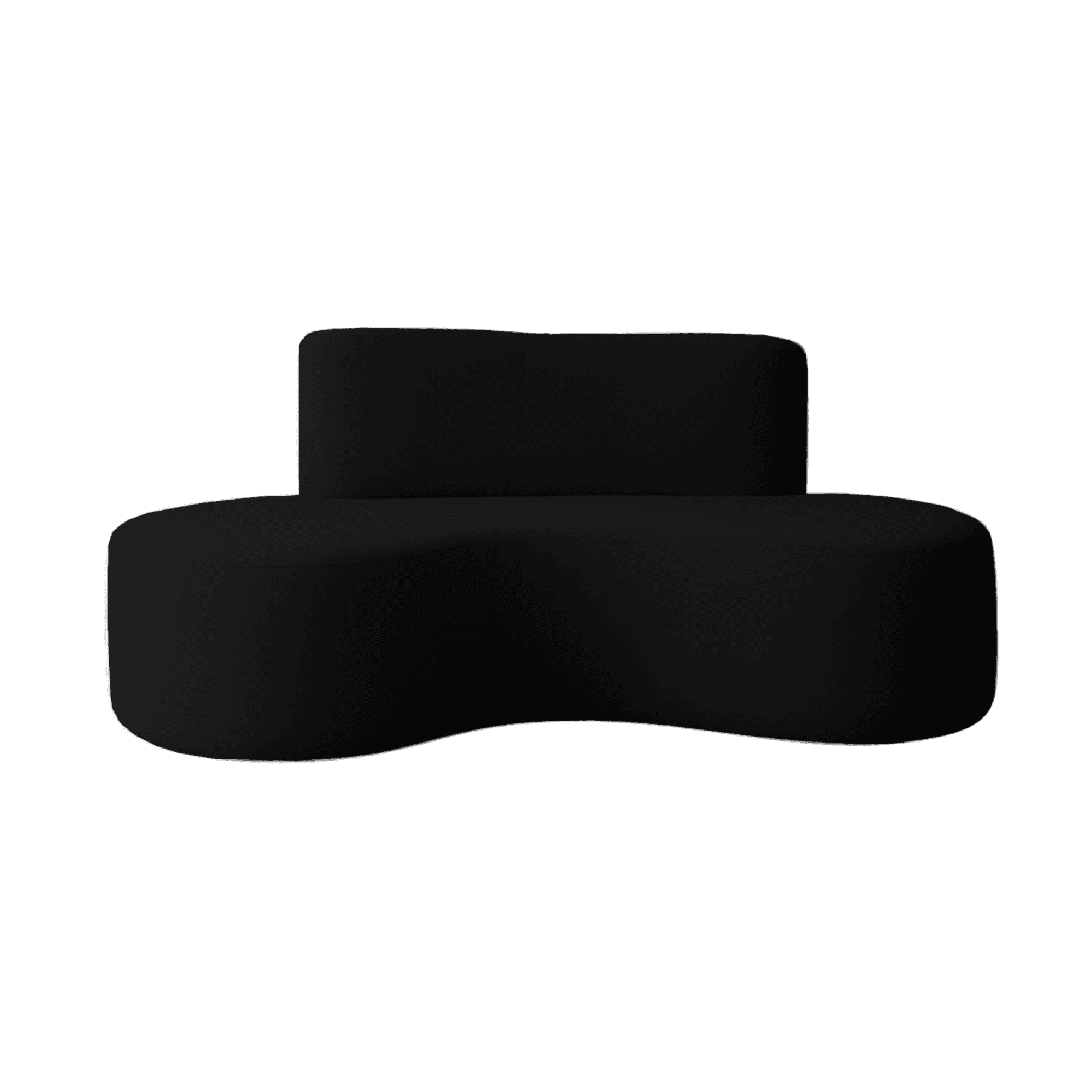 Mueblart - Sofá Tipo Órgano Curvo Moderno Lino Negro