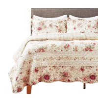 Greenland Home Fashions - Juego De Colcha Greenland Home Antique Rose Full/Queen Size, Color Crudo