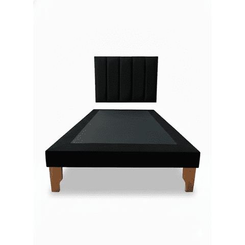 Muebles New - Cama De Plaza Lineal Negro Felpa