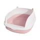thumbnail image 2 of Caja De Arena Para Gatos De Cara Alta, Orinal Para Gatos, Inodoro Para Conejitos, Suministros Para Mascotas, Viaje, Rosa L, 2 of 5