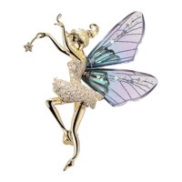 Magideal - Broches De Niña Bailando, Broche De Ángel, Insignias, Diamantes De Imitación, Joyería De Moda, Regalos, Broche De Niña Ángel, Alfileres Para Mujeres Y