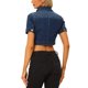 thumbnail image 3 of CHAQUETA VAQUERA CORTA DE MUJER INSPIRE CHIC MANGA CORTA BOTONES DELANTEROS CHAQUETA VAQUERA AZUL OSCURO S, 3 of 6