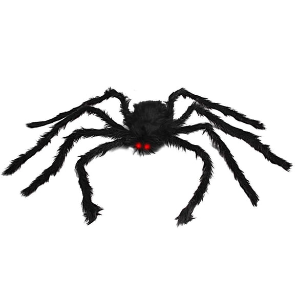 Araña gigante de Halloween OWUDE, 50 pulgadas, negra, para decoración de exteriores
