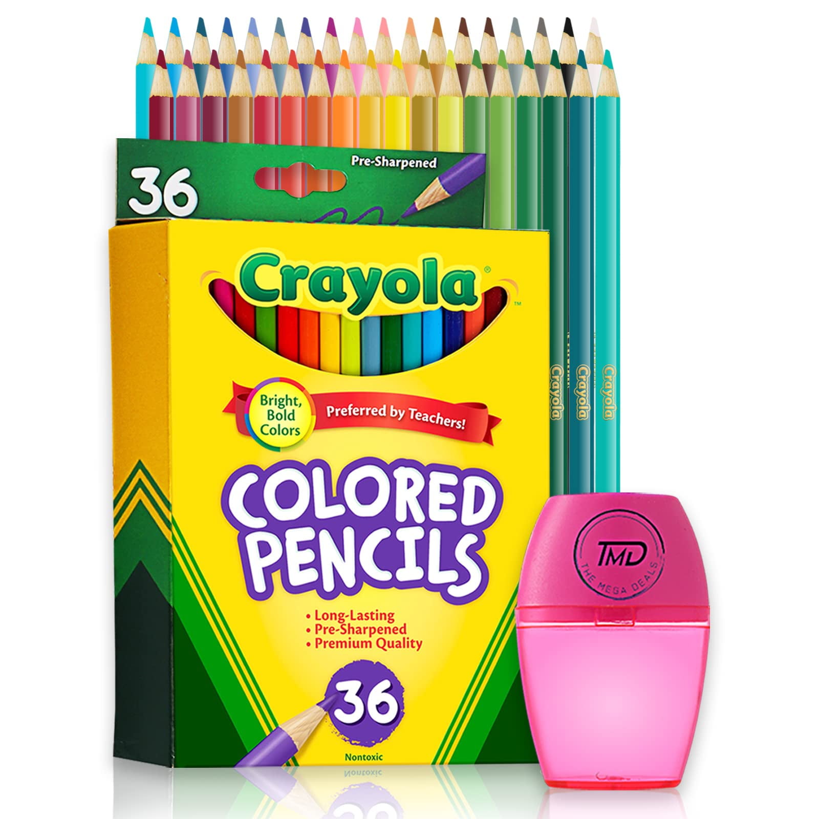 Lápices De Colores The Mega Deals 36 Colores Con Sacapuntas
