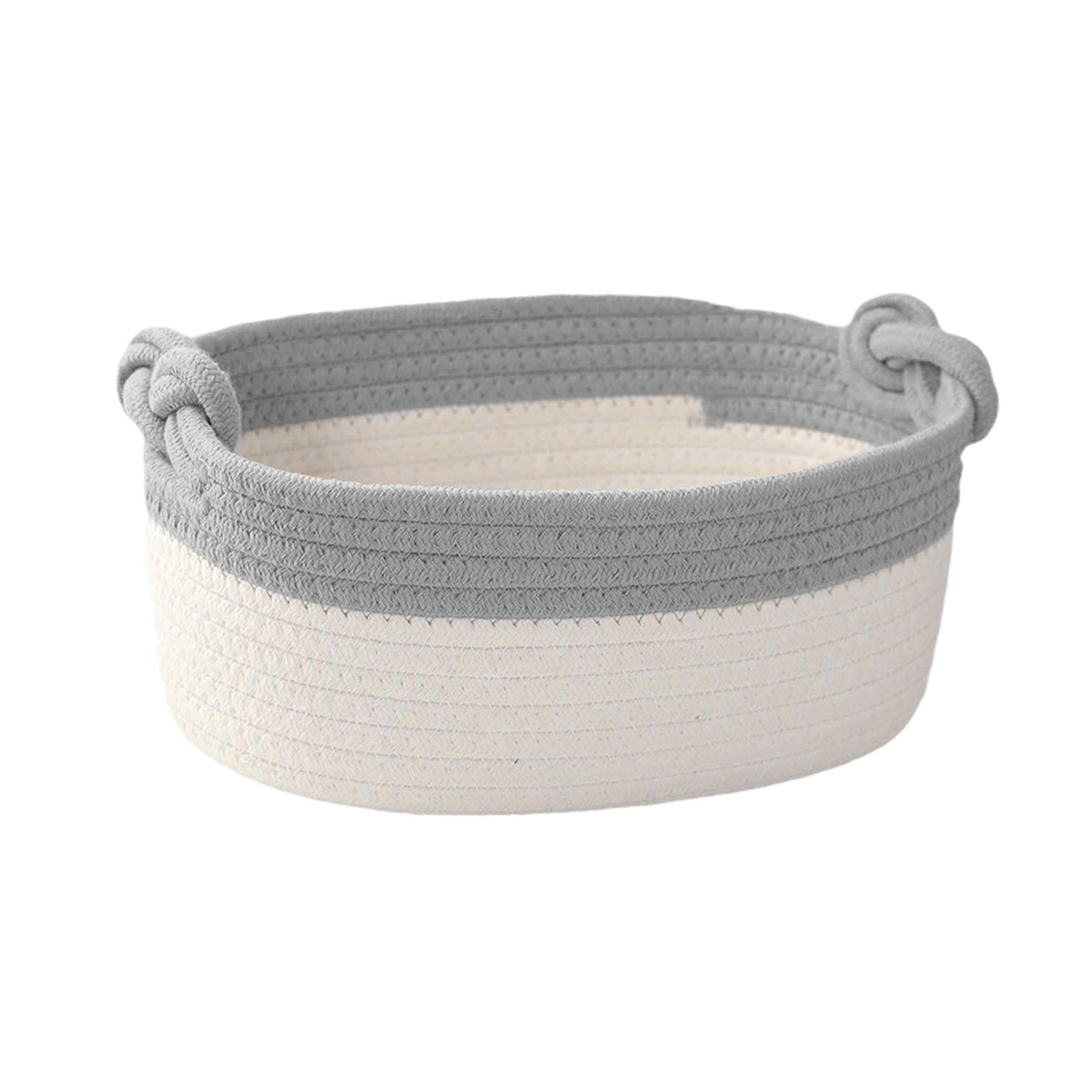 Bothyi - Cesta De Cuerda De Algodón Cesta De Almacenamiento De Artículos Diversos De Escritorio Para Armario De Cosméticos Escritorio Gris