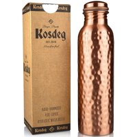 Botella De Agua De Cobre Kosdeg, 1 Litro, Cobre Puro Ayurvédico Martillado