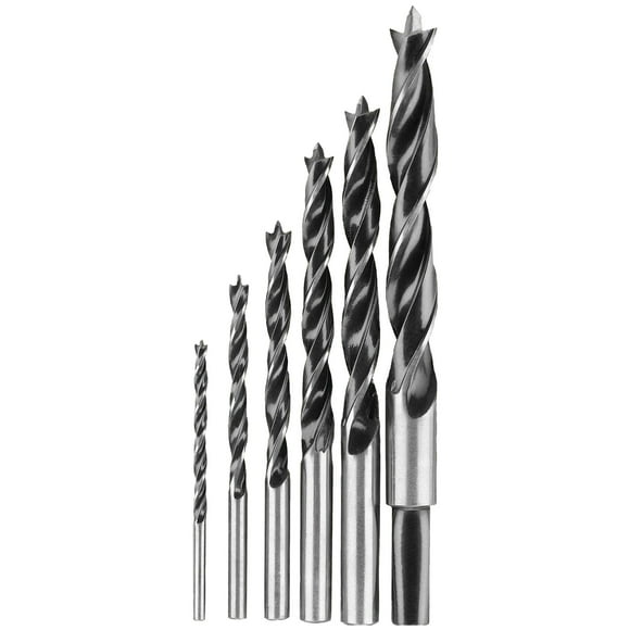 Juego de brocas DEWALT Brad Point de 6 piezas (DW1720), color negro