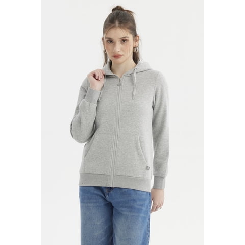Fashionspark - Polerón Mujer Abierto Hodie Gris Melange
