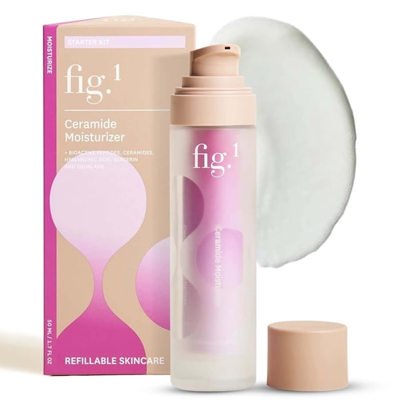 Hidratante facial de ceramida Fig.1 para mujer, 50 ml con péptidos