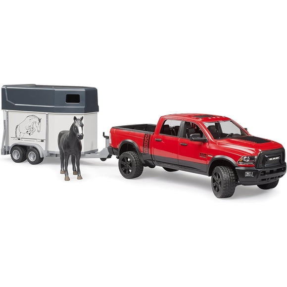 Camioneta Bruder Ram 2500 Power Wagon con Remolque para Caballo Escala 1:16