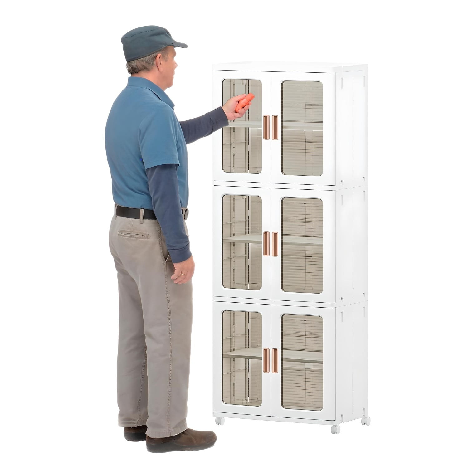 Prochef - Armario Plastico 2 Cuerpos 3 Niveles. 53x36x156 Cm.