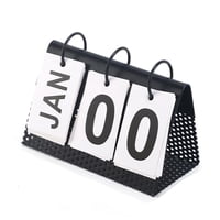 Xusx111 - Vintage Madera Perpetuo Calendario, Calendario Girar Página Mes Fecha De Visualización Para Escritorio Oficina Estilo De Decoración Del Hogar 1, Negro