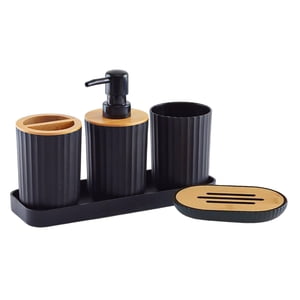 Bothyi - Juego De Accesorios De Baño De 5 Piezas Dispensador De Jabonera Lavadero Negro