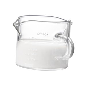 Magideal - Taza Medidora De Vidrio Taza De De Doble Boca Vasos Resistentes Al Calor Taza De Café Expreso De Medida Transparentes Taza Mezcladora Para , 75Ml
