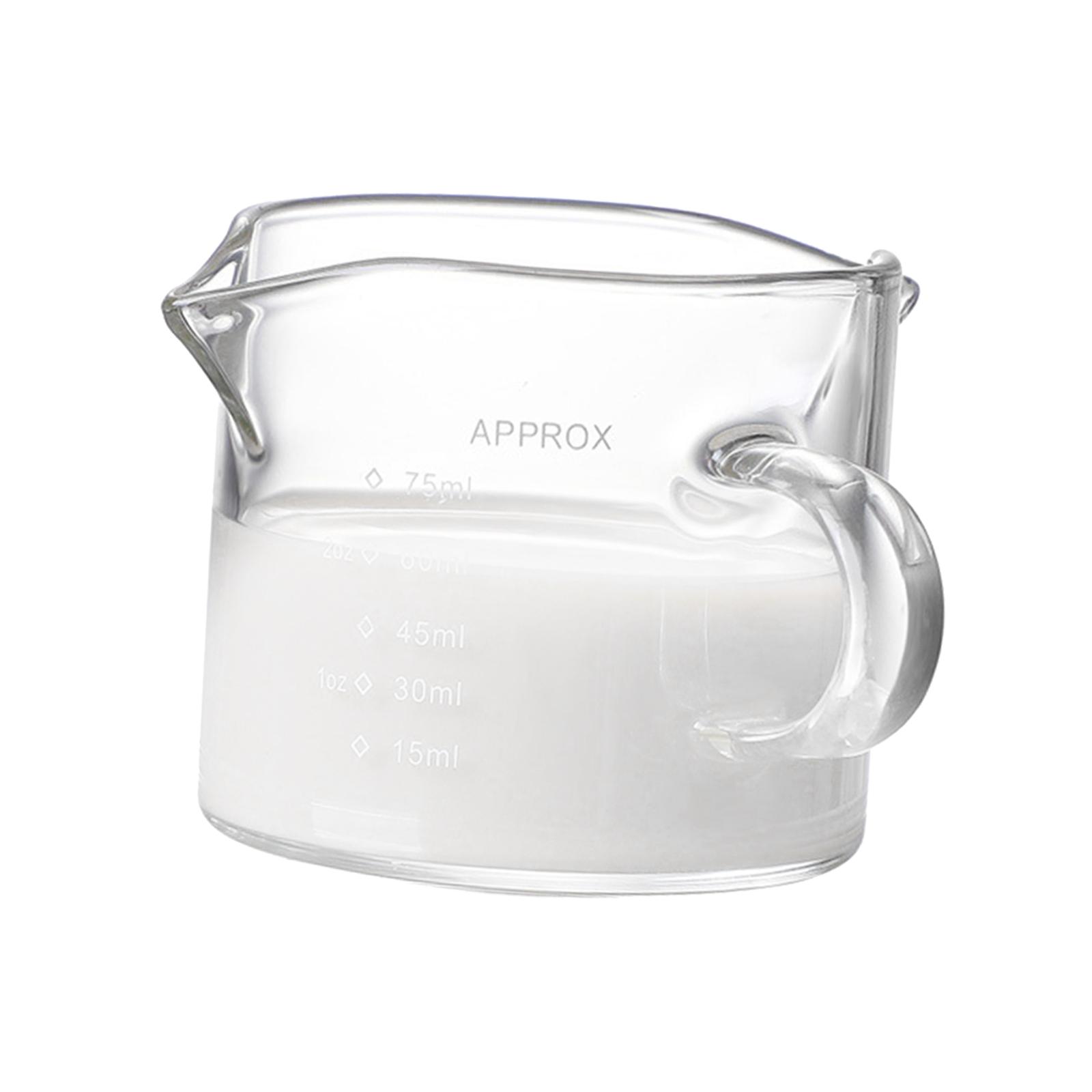 Magideal - Taza Medidora De Vidrio Taza De De Doble Boca Vasos Resistentes Al Calor Taza De Café Expreso De Medida Transparentes Taza Mezcladora Para , 75Ml