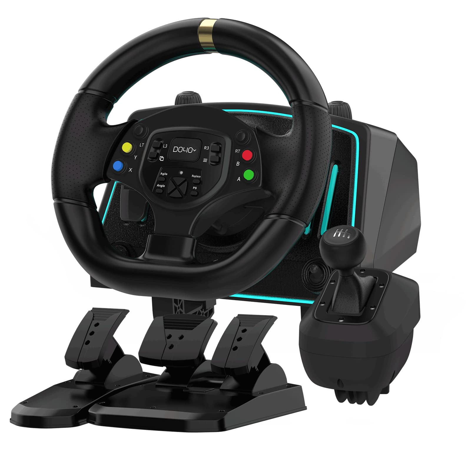 Volante De Carreras Nbcp 1080° Con Palanca De Cambios De 6 Velocidades Y Pedales Para Ps4, Xbox Y Pc
