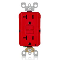 Salida Gfci Leviton, 20 A, Autocomprobación, No Resistente A Manipulaciones, Roja